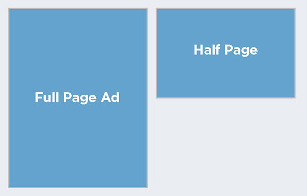 Full Page-Half Page Advertising Options
