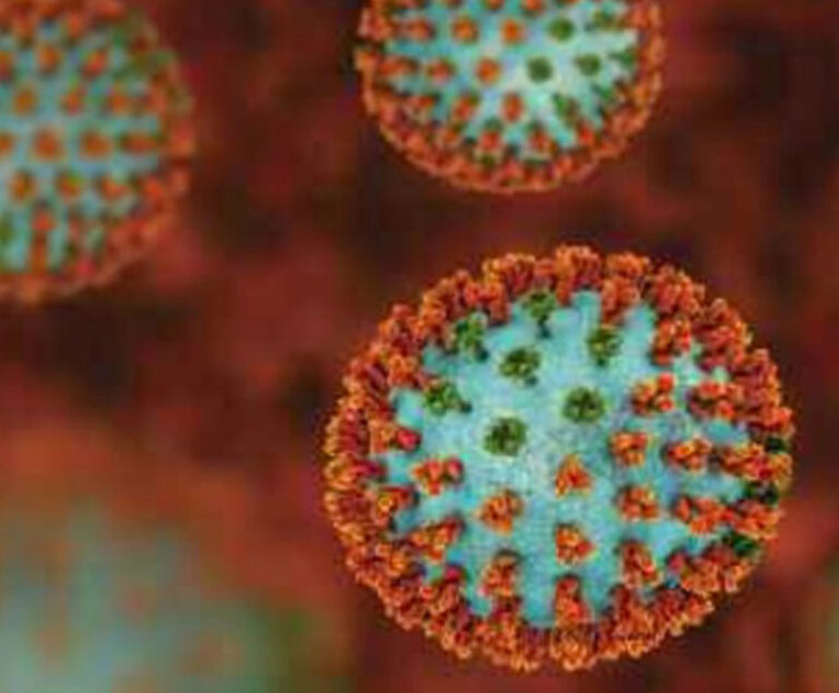 Illustration of a flu virus