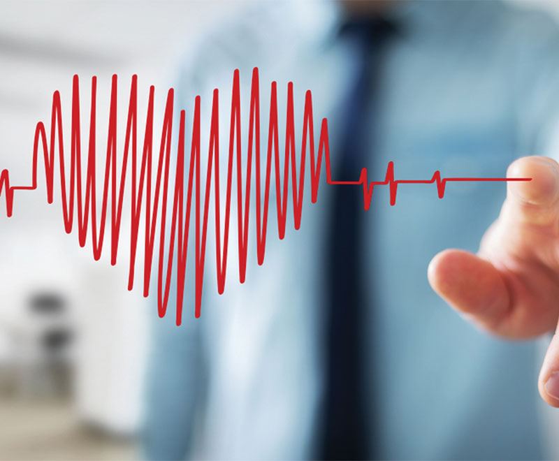Illustration of a heartbeat in the shape of a heart