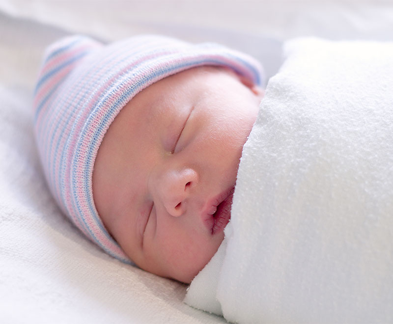 Close up photo of a newborn baby