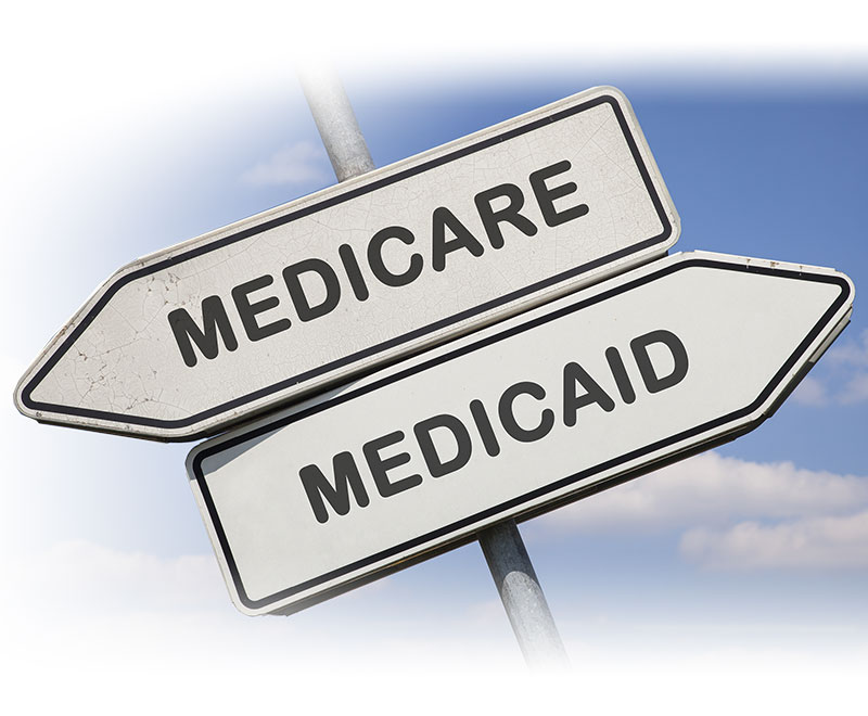 Medicare and Medicaid road signs