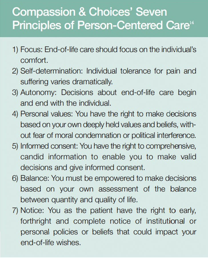 Compassion & Choices' Seven Principles of Person-Centered Care